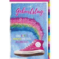 Geburtstag Turnschuh Regenbogen Bunte Monente...
