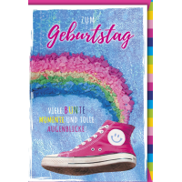 Geburtstag Turnschuh Regenbogen Bunte Monente...