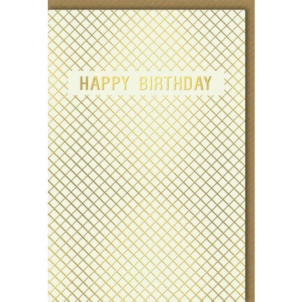 Geburtstag Glückwunschkarte mit Umschlag Grafik Gold Happy Birthday