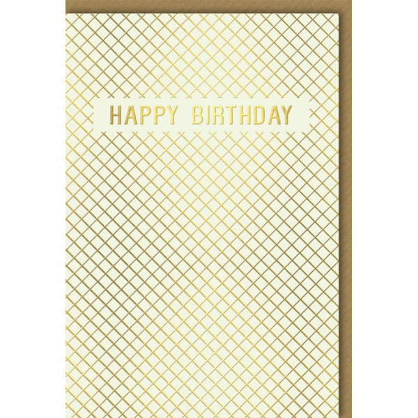 Geburtstag Glückwunschkarte mit Umschlag Grafik Gold Happy Birthday