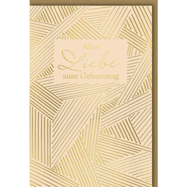 Geburtstag Glückwunschkarte mit Umschlag - Graphisch rosegold Muster