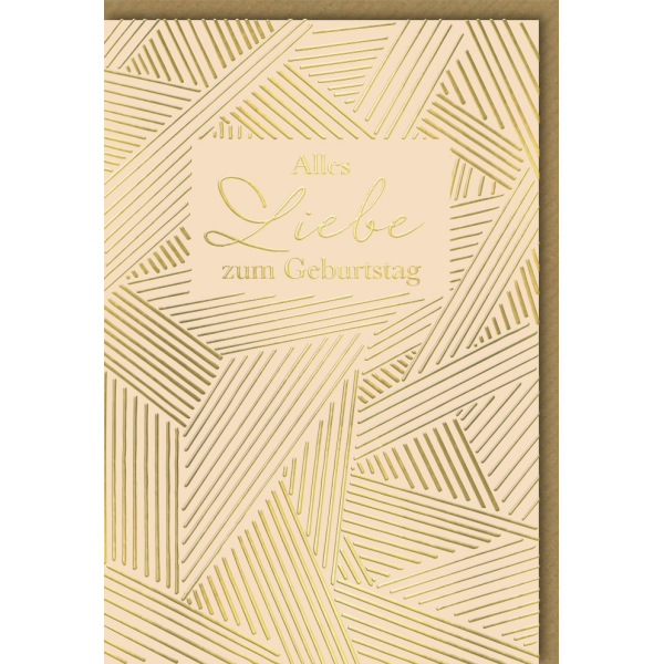 Geburtstag Glückwunschkarte mit Umschlag - Graphisch rosegold Muster