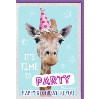 Geburtstag Bunte Giraffe Time to Party...