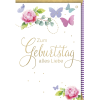 Geburtstag Pfingstrosen Schmetterlinge Alles Liebe...