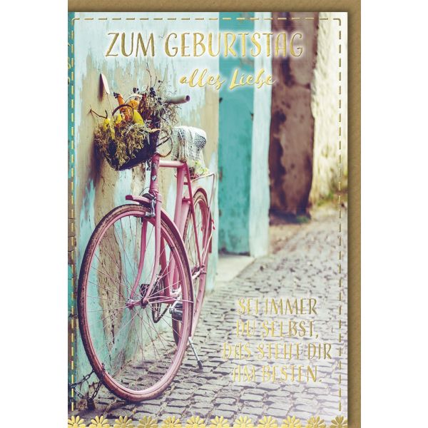 Geburtstag Glückwunschkarte mit Umschlag - Fahrrad