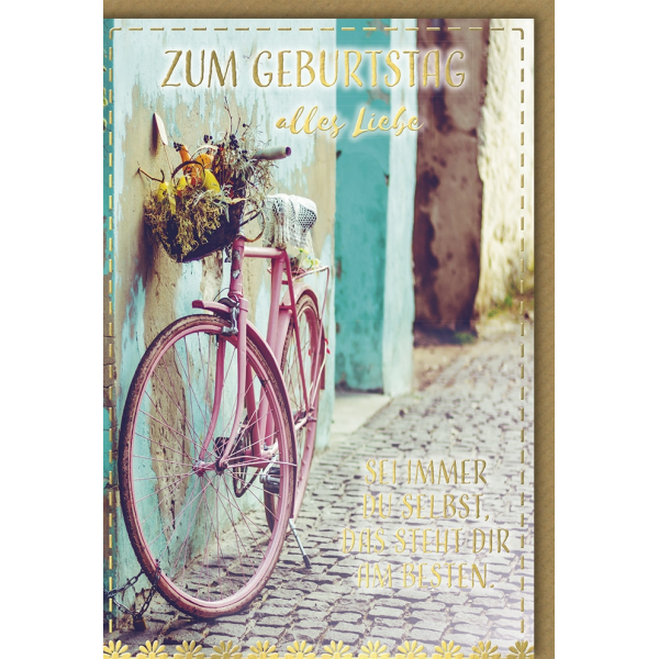 Geburtstag Glückwunschkarte mit Umschlag - Fahrrad