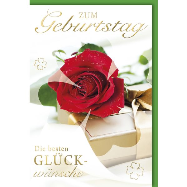 Geburtstag Glückwunschkarte mit Umschlag Geschenk Rose Beste Glückwünsche