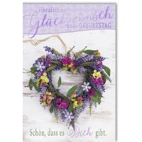 Geburtstag Blumenherz Schön, dass es Dich gibt...