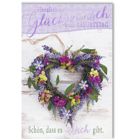 Geburtstag Blumenherz Schön, dass es Dich gibt...