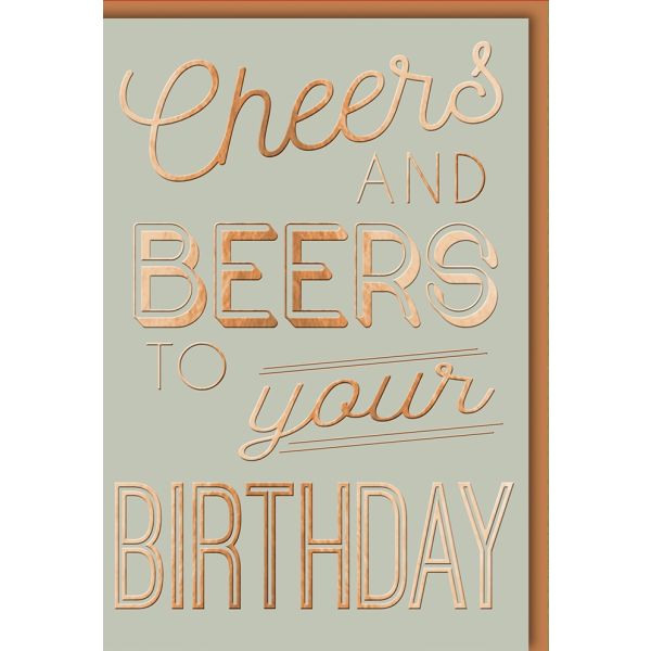 Geburtstag Glückwunschkarte mit Umschlag Cheers and Beers Birthday