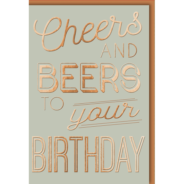 Geburtstag Glückwunschkarte mit Umschlag Cheers and Beers Birthday