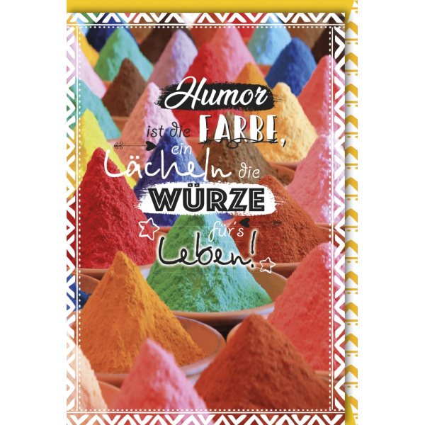 Geburtstag Bunte Gewürze Humor Lächeln Leben Glückwunschkarte mit Umschlag