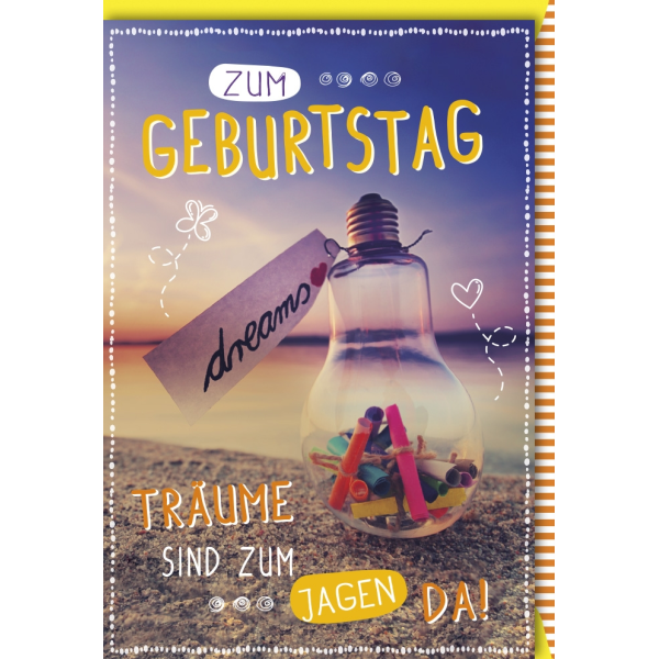 A Geburtstag Träume sind zum jagen da Glückwunschkarte mit Umschlag