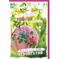 Geburtstag Glückwunschkarte mit Umschlag rosa Lampion