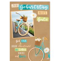 Geburtstag Glückwunschkarte mit Umschlag Hollandrad