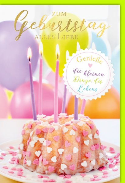 Geburtstag - Glückwunschkarte im Format 11,5 x 17 cm mit Umschlag - Verlag Dominique