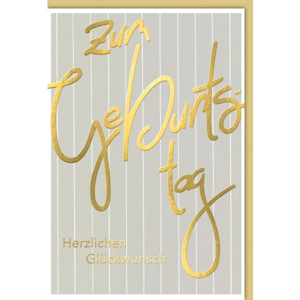 Geburtstag Glückwunschkarte mit Umschlag Längsstreifen
