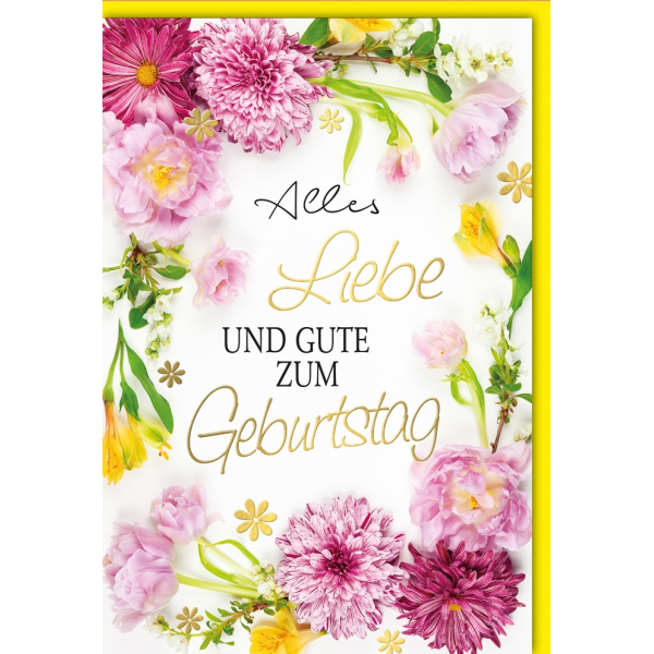 Woodmansterne Ruhestandskarte Für Frauen – Mit Blumenrand & Goldfolie, 16x16 Cm, Recycelbar
