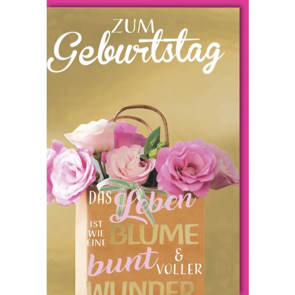 Geburtstag Glückwunschkarte mit Umschlag Das Leben ist bunt und voller Wunder