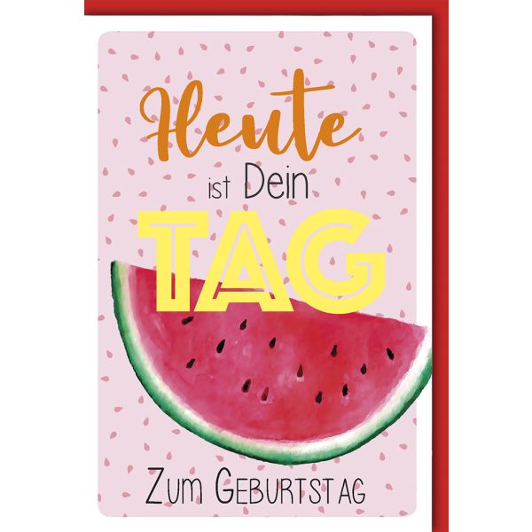 Geburtstag Wassermelone Dein Tag Glückwunschkarte mit Umschlag