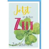 Geburtstag Glückwunschkarte mit Umschlag Kleeblatt...
