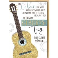 Geburtstag Glückwunschkarte mit Umschlag Gitarre...