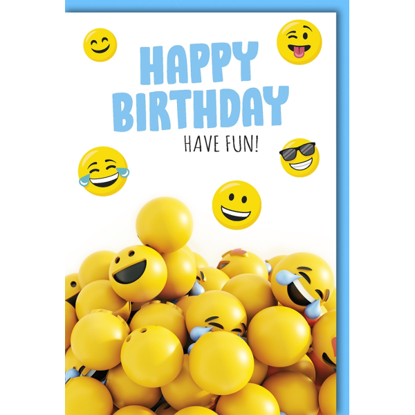 Geburtstag Glückwunschkarte mit Umschlag Have Fun! Emoji
