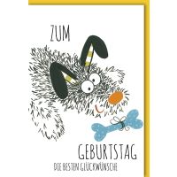 Geburtstag Glückwunschkarte mit Umschlag Hund mit...