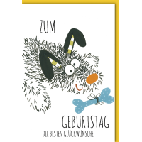 Geburtstag Glückwunschkarte mit Umschlag Hund mit...