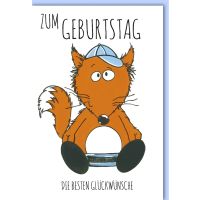 Geburtstag Glückwunschkarte mit Umschlag Fuchs mit...