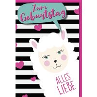 Geburtstag Glückwunschkarte mit Umschlag Schaf mit...