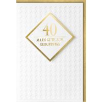 A 40. Geburtstag Glückwunschkarte mit Umschlag...