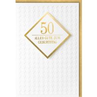50. Geburtstag Glückwunschkarte mit Umschlag 50...