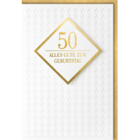 50. Geburtstag Glückwunschkarte mit Umschlag 50...