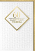 A - 60. Geburtstag - Glückwunschkarte im Format 11,5...