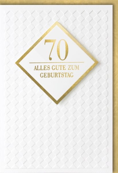 A - 70. Geburtstag - Glückwunschkarte im Format 11,5 x 17 cm mit Umschlag - Verlag Dominique