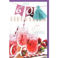 A 60. Geburtstag Glückwunschkarte mit Umschlag 60...