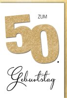 A - 50. Geburtstag - Glückwunschkarte im Format 11,5...