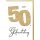 A 50. Geburtstag Glückwunschkarte mit Umschlag 50 Gold
