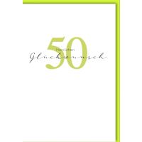 50. Geburtstag Glückwunschkarte mit Umschlag 50...