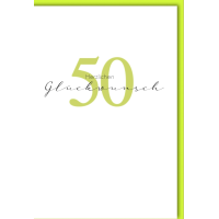 50. Geburtstag Glückwunschkarte mit Umschlag 50...