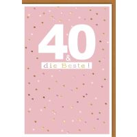 40. Geburtstag Glückwunschkarte mit Umschlag die...