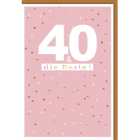 40. Geburtstag Glückwunschkarte mit Umschlag die...