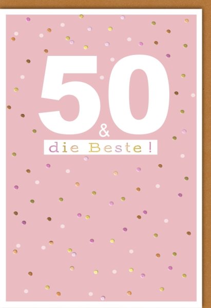 50. Geburtstag - Glückwunschkarte im Format 11,5 x 17 cm mit Umschlag - Verlag Dominique