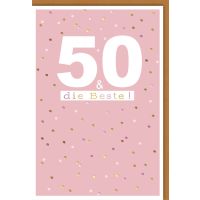 50. Geburtstag Glückwunschkarte mit Umschlag 50...