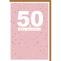 50. Geburtstag Glückwunschkarte mit Umschlag 50...