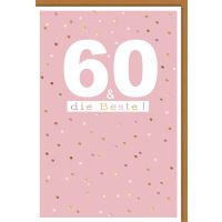 60. Geburtstag Glückwunschkarte mit Umschlag 60...