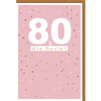 80. Geburtstag Glückwunschkarte mit Umschlag die...