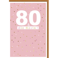 80. Geburtstag Glückwunschkarte mit Umschlag die...
