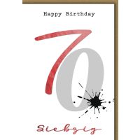 70. Geburtstag Glückwunschkarte Tintenfleck